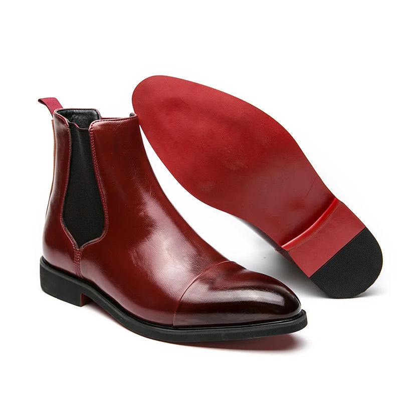 Ankle Chelsea Boots for Men – Elastic Side Panel & Reinforced Toecap – Dress & Everyday Wear