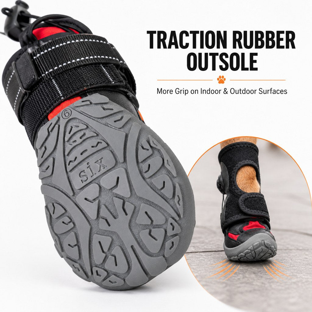 Ortekor Adjustable Tension-Dial Dog Paw-Lift Support Boots – For Indoor Floors & Outdoor Walks, Paw Dragging & Scuffing Support