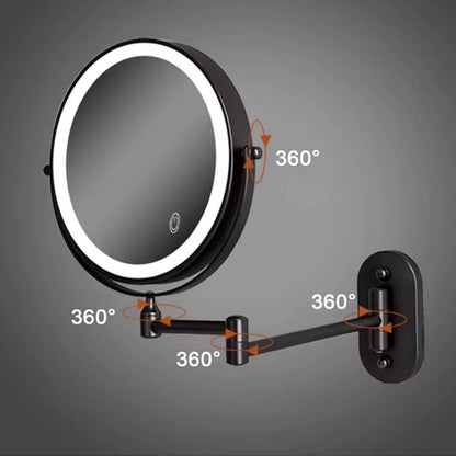 Cordless Lighted Vanity Mirror with Adjustable Magnification & 3-Tone LED Illumination for Beauty Routine & Grooming