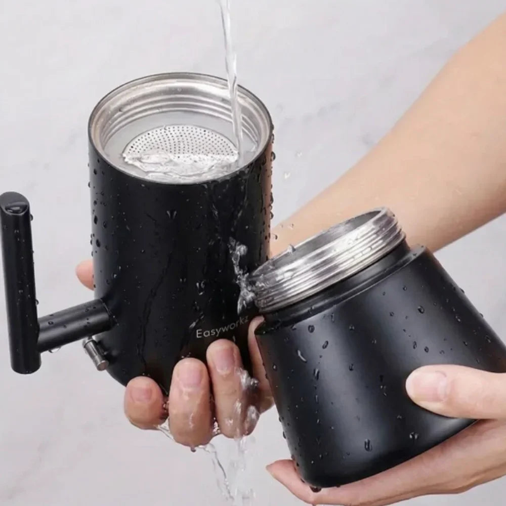 Cafetière italienne en acier inoxydable avec bec verseur anti-goutte – Cafetière expresso compatible induction pour plaques de cuisson gaz, électriques et vitrocéramiques, usage domestique