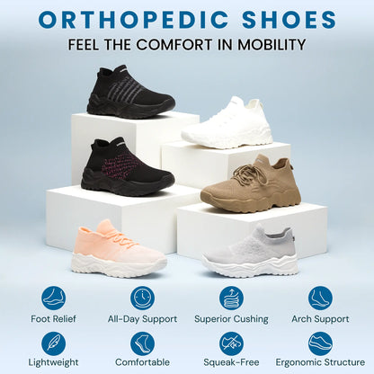 Cushioned Arch-Support Slip-On Sneakers for Women & Men – Lightweight Walking Shoes with Plush Foam Sole, Hands-Free Design for All-Day
