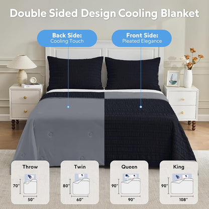 Confort douillet | Couverture rafraîchissante au design réversible | Légère et respirante pour les personnes ayant chaud en dormant