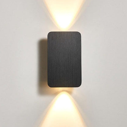 2-Light Aluminum Wall Sconce Modern Flat Rectangular LED Fixture for Bedroom, Hallway & Living Room | Hardwired Mount Lighting