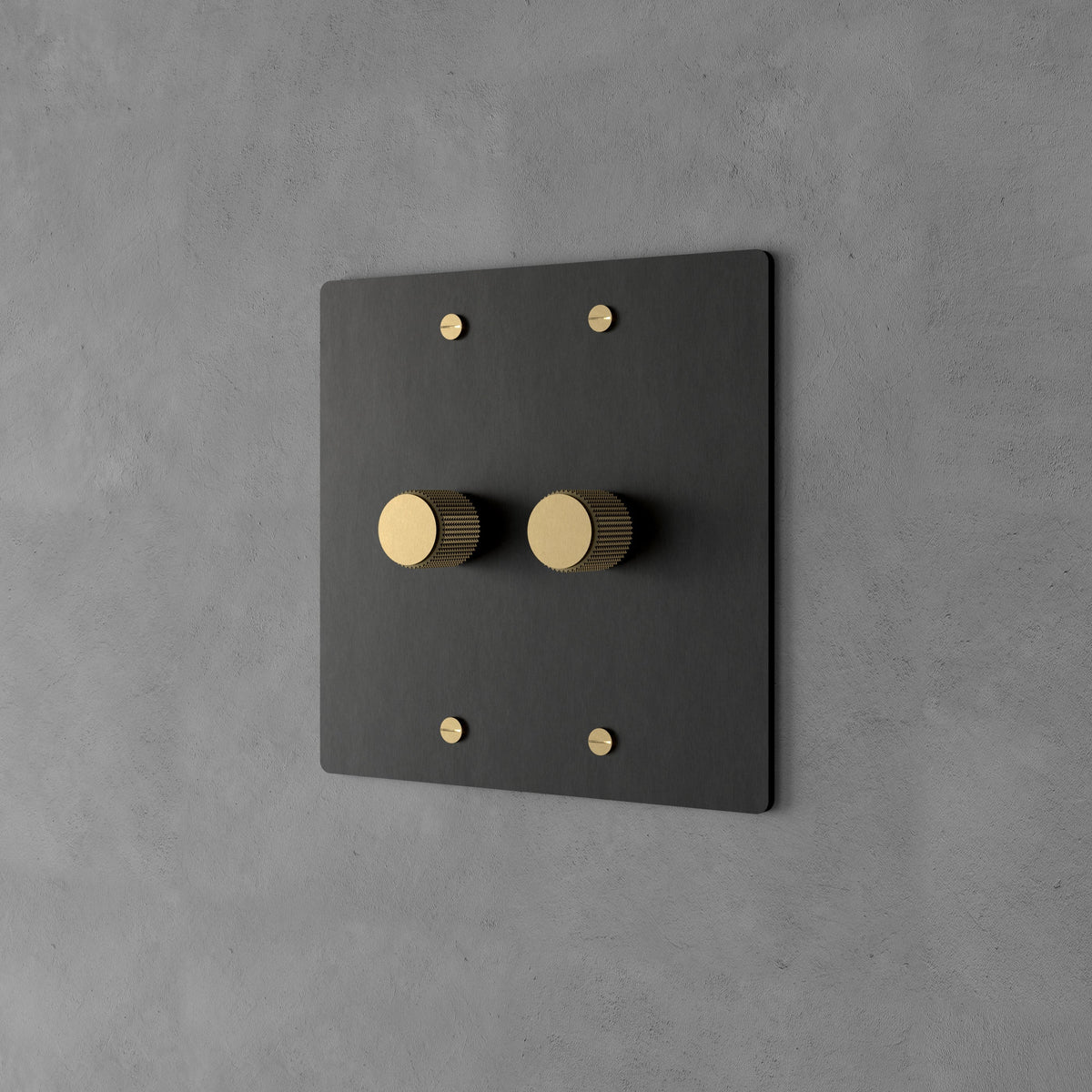 Rotary Light Dimmer Switch with Brass Knob for Stepless Brightness Adjustment in Living Room Bedroom Hallway Contemporary Wall-Mounted Panel