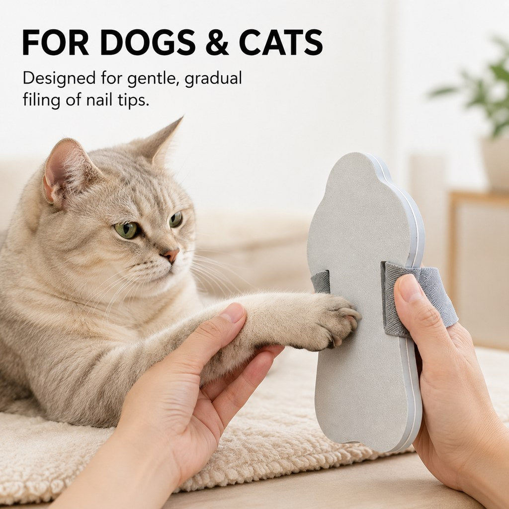 Ortekor Quiet Handheld Pet Nail File Board for At-Home Dog & Cat Nail Care - Blade-Free, No Charging