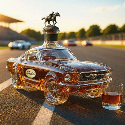 Vintage Bronco Horse Glass Spirit Decanter Bottle for Whiskey Bourbon Rum Bar Display Western Cowboy Collectible 24 oz