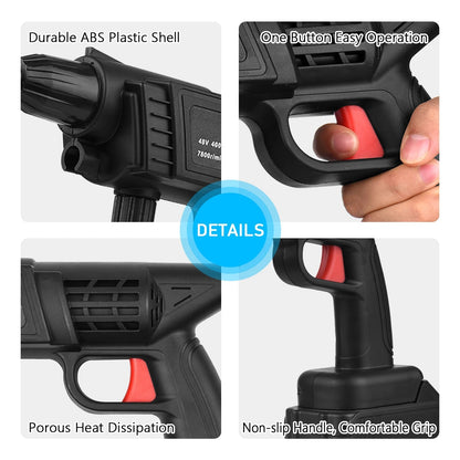 Cordless High-Pressure Water Sprayer with Rechargeable Battery 36V 1500W for Cars Driveways Patios Outdoor Deep Cleaning Portable Handheld
