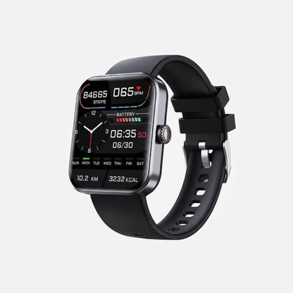 Suivi santé | Montre connectée avec mesure de la tension artérielle et du glucose | Appels Bluetooth pour le bien-être quotidien