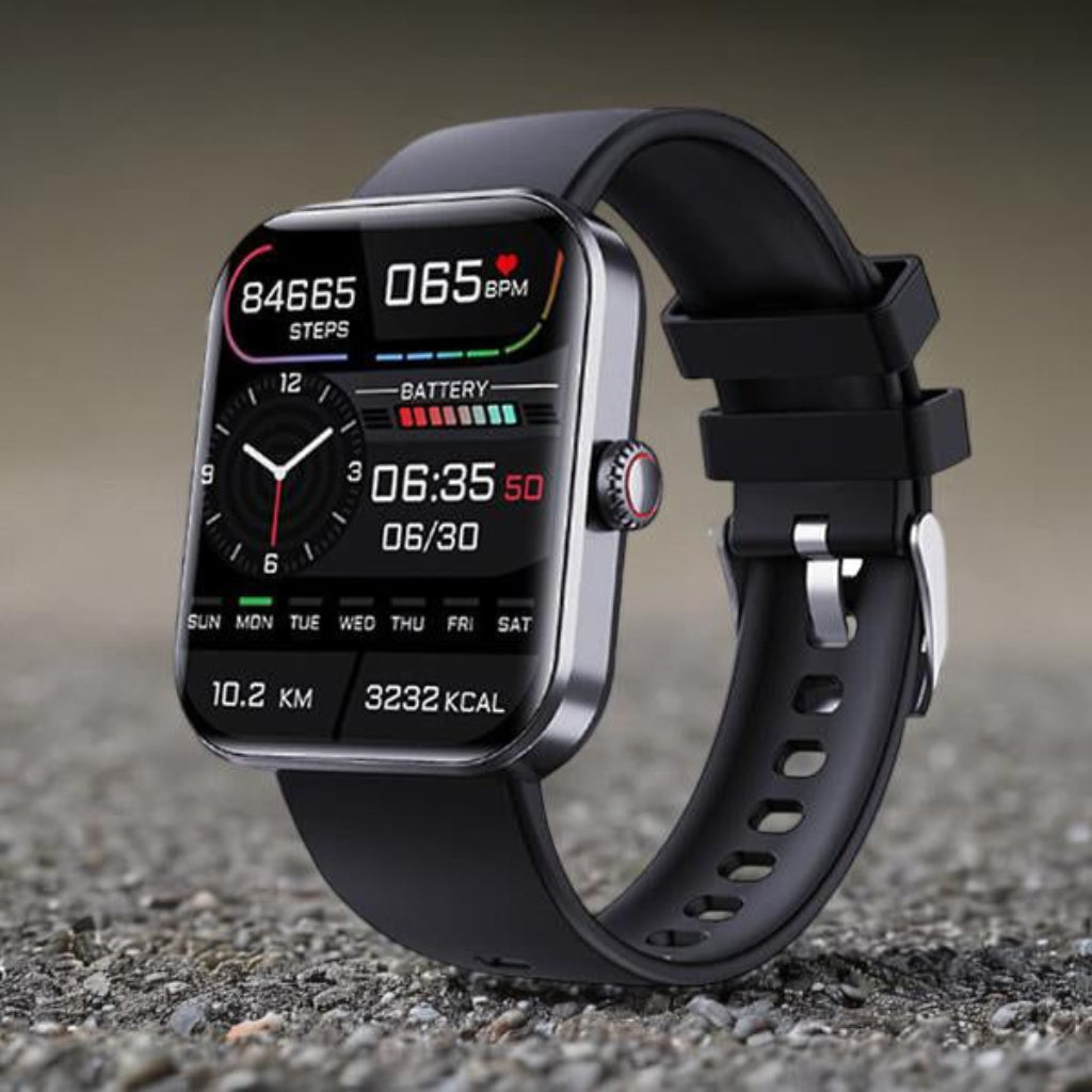 HealthMate | Montre intelligente de fitness avec suivi de la tension artérielle et appels Bluetooth | Design élégant pour le suivi quotidien de votre bien-être