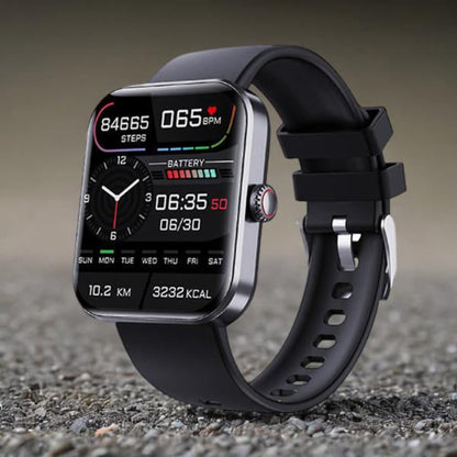 HealthMate | Montre intelligente de fitness avec suivi de la tension artérielle et appels Bluetooth | Design élégant pour le suivi quotidien de votre bien-être