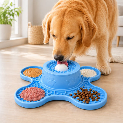 Ortekor 3-in-1 Dog Lick Mat & Slow Feeder Bowl for Bath Time, Grooming & Home Alone - Helps Slow Fast Eating and Keep Pets Busy