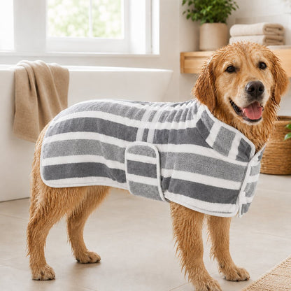 Ortekor Wearable Microfiber Dog Drying Towel – Hands-Free Post-Bath & Rainy-Day Wrap for Wet Fur & Drips