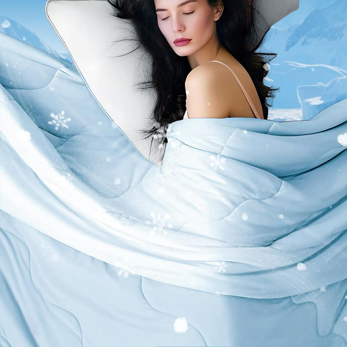 Ensemble de couette rafraîchissante | Couverture rafraîchissante légère avec taies d'oreiller rafraîchissantes | Tissu anti-humidité pour ceux qui ont chaud la nuit
