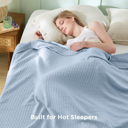 Confort douillet | Couverture rafraîchissante en rayonne de bambou pour dormeurs ayant chaud | Jeté d'été léger et respirant pour lit et canapé