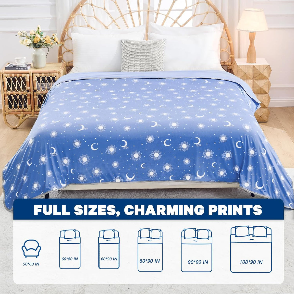 Confort douillet | Couverture rafraîchissante en tissu double face | Couverture d'été légère pour les dormeurs ayant chaud et les voyages
