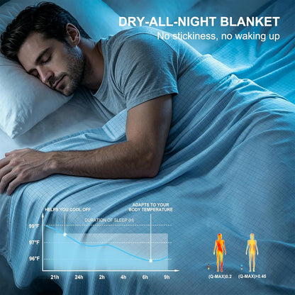 Confort rafraîchissant | Couverture respirante double face | Jeté léger pour les personnes ayant chaud la nuit et les sueurs nocturnes