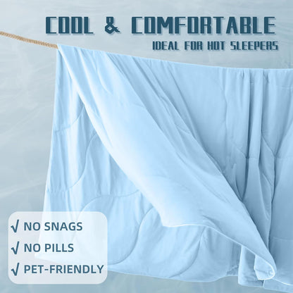 Ensemble de couette rafraîchissante | Couverture rafraîchissante légère avec taies d'oreiller rafraîchissantes | Tissu anti-humidité pour ceux qui ont chaud la nuit
