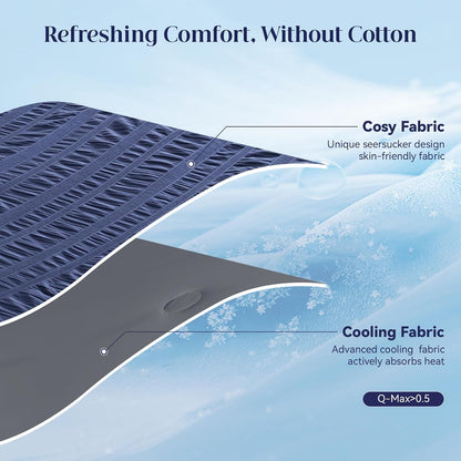 Confort douillet | Couverture rafraîchissante au design réversible | Légère et respirante pour les personnes ayant chaud en dormant