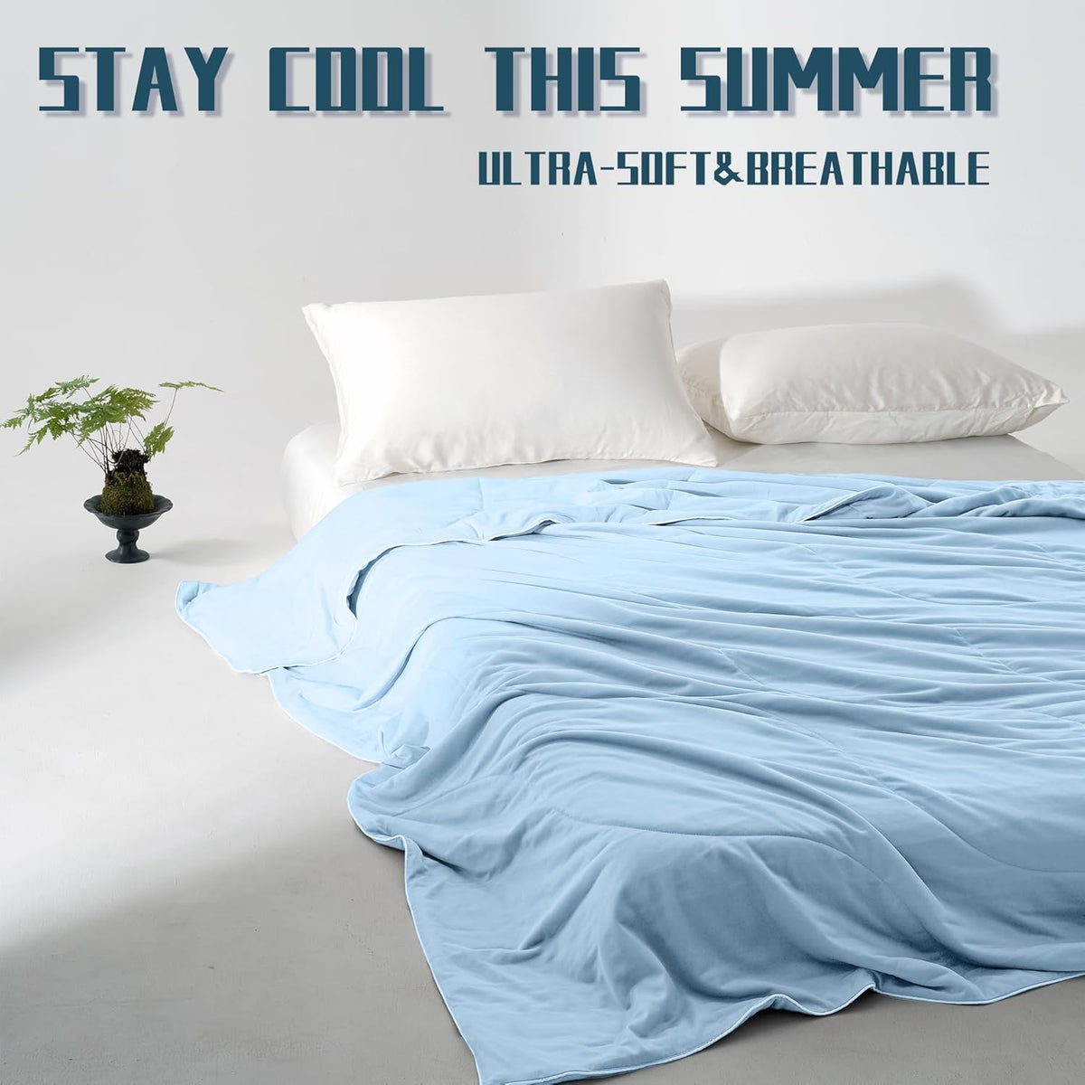 Ensemble de couette rafraîchissante | Couverture rafraîchissante légère avec taies d'oreiller rafraîchissantes | Tissu anti-humidité pour ceux qui ont chaud la nuit