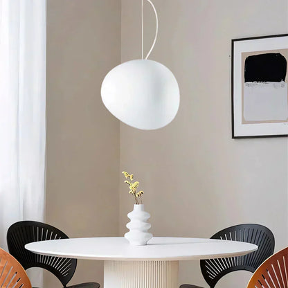 Organic Frosted Glass Flush Mount Ceiling Light White 18.5 in for Bedroom Living Room Dining Room Hallway Scandinavian Modern Ambient Lighti