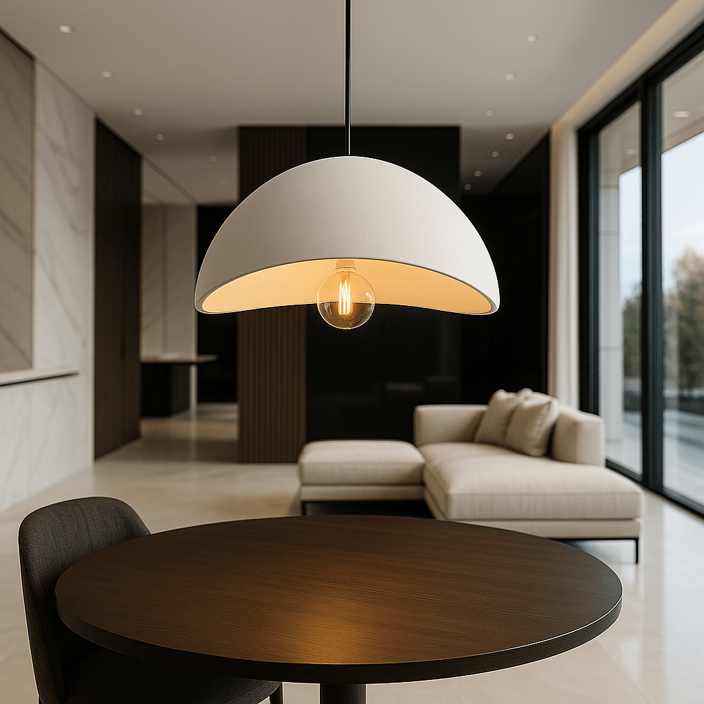 Plafonnier dôme avec câble réglable en hauteur, douille E27, luminaire graduable pour îlot de cuisine et table à manger