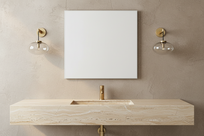 Applique murale en verre ambré finition cuivre 26,9 cm pour chambre, couloir, salon, éclairage décoratif mural moderne