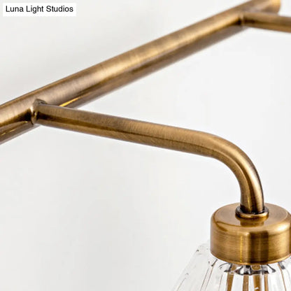 LED Vanity Light Fixture Brass Metal Cone Shade for Bathroom Mirror 1 2 3 4 Light Wall Mount Sconce Traditional Colonial Design Powder Room