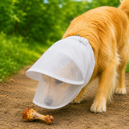 Ortekor Breathable Anti-Scavenging Dog Muzzle for Walks - Mesh Hood Helps Block Food Scraps & Trash