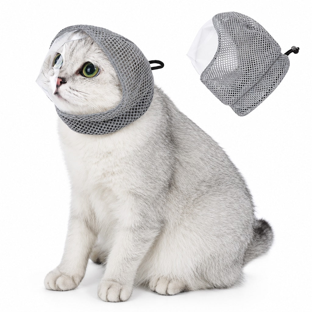Ortekor Breathable Cat Grooming Muzzle for Bathing & Nail Trimming - Helps Reduce Bites During Cat Care