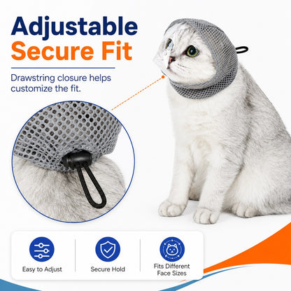 Ortekor Breathable Cat Grooming Muzzle for Bathing & Nail Trimming - Helps Reduce Bites During Cat Care