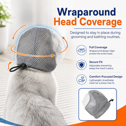 Ortekor Breathable Cat Grooming Muzzle for Bathing & Nail Trimming - Helps Reduce Bites During Cat Care