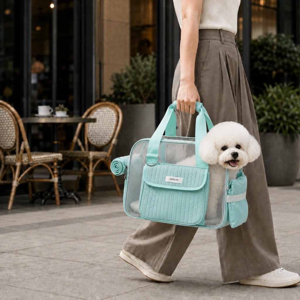Ortekor Breathable Mesh Pet Carrier Tote for Cats & Small Dogs - Comfortable Travel Bag for Cafes, Vet Visits & Daily Outings