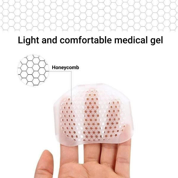 Gel Forefoot Cushions with Ventilation Holes – Relief for Ball of Foot Pain, Neuroma & Metatarsalgia – Washable Inserts for Shoes & Socks