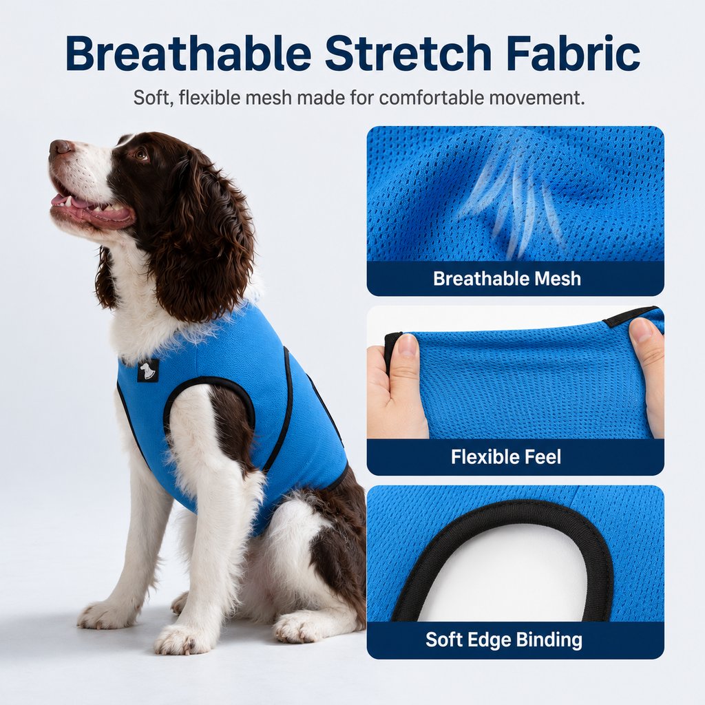 Ortekor Dog Comfort Wrap Vest for Thunderstorms, Fireworks & Travel - Adjustable Hug-Like Support for Nervous Dogs
