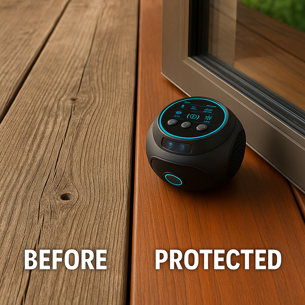 360-Degree Ultrasonic Insect Repeller for Patios, Decks & Outdoor Spaces – Chemical-Free Flying Bug Control for Yards & Porches