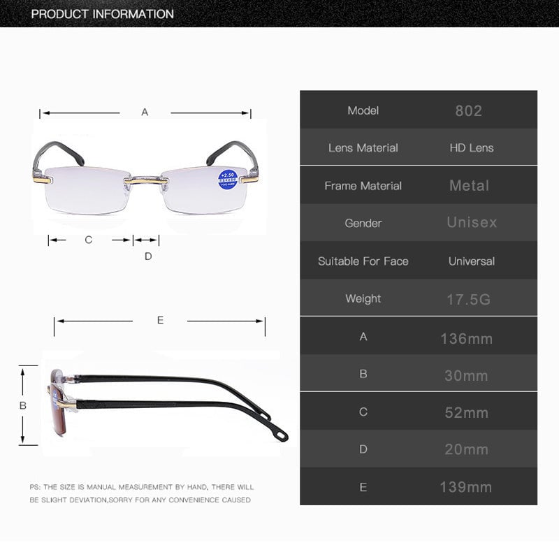 Progressive No-Line Reading Glasses with Blue Light Filter – Computer Readers for Men & Women