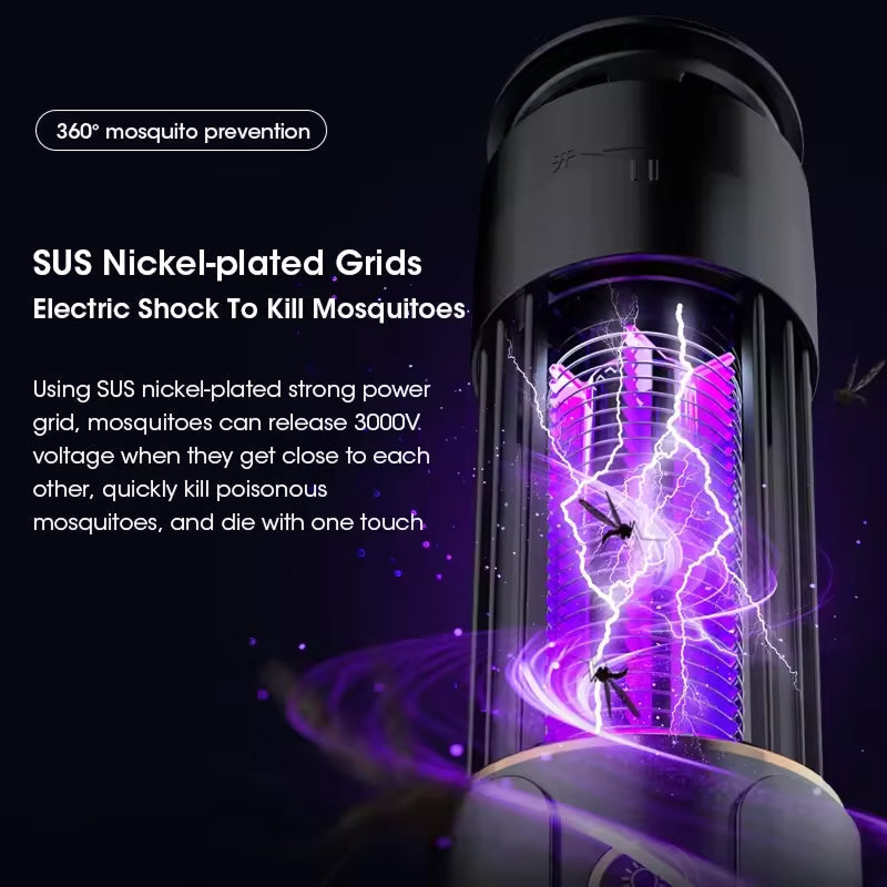 Indoor UV Electric Mosquito Zapper Trap with Night Light for Bedroom & Living Room Coverage
