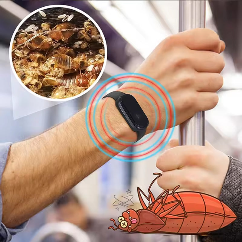 Ultrasonic Mosquito Repellent Wristband – Chemical-Free Bug Protection for Outdoor Activities, Camping, Hiking & Yard Work