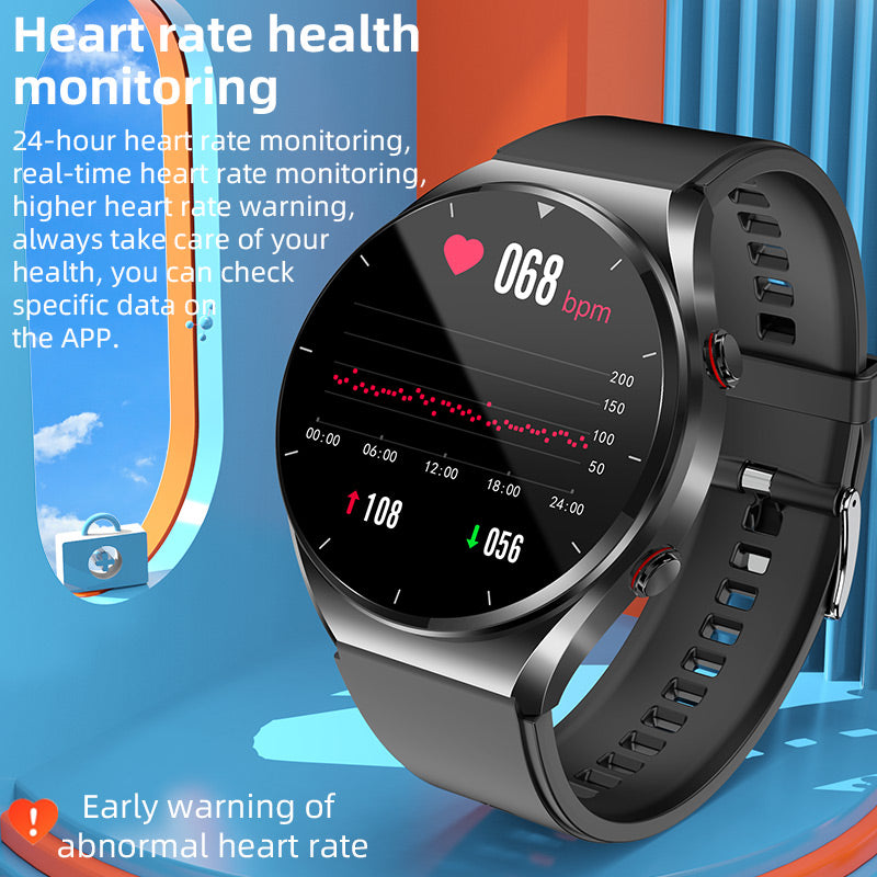 Montre connectée santé avec moniteur de glycémie, ECG, suivi de la fréquence cardiaque et capteur de tension artérielle pour le fitness, le bien-être et l'usage quotidien, pour hommes et femmes