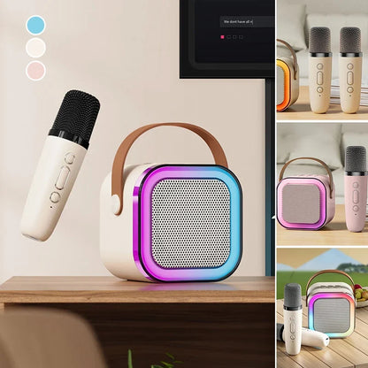 Machine de karaoké pour enfants Bluetooth avec deux microphones sans fil
