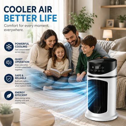 Compact Personal Cooler – Windowless Evaporative Air Cooler for Bedroom, Office & Small Spaces – Portable Desktop Cooling Unit for Home &