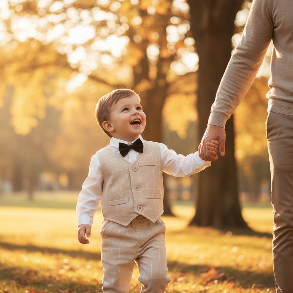 Ensemble élégant en coton pour garçon à la coupe ajustée | Tenue habillée confortable pour les grandes occasions