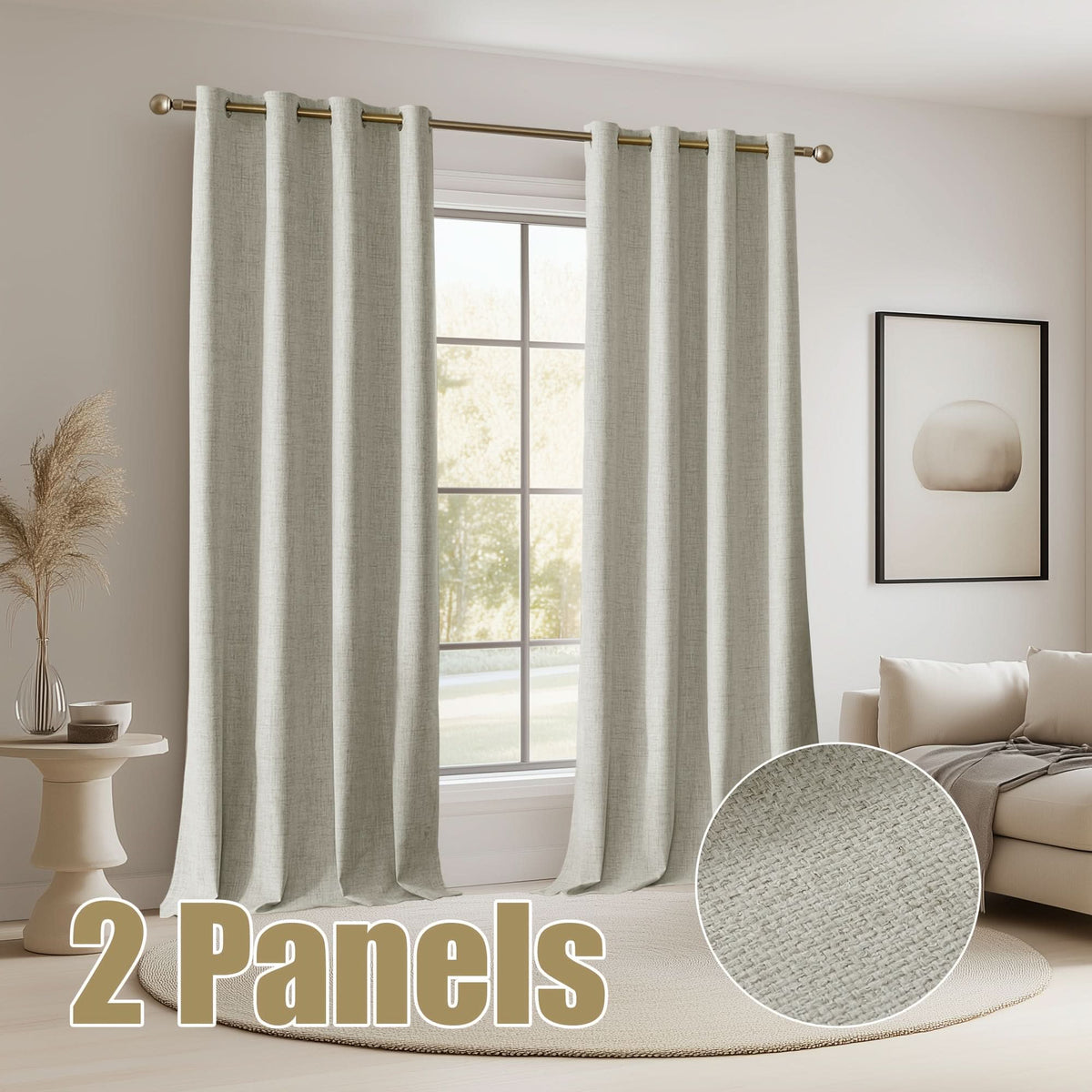 BURLAPLIVA – Blackout Textured Curtains for Elegant Living Rooms