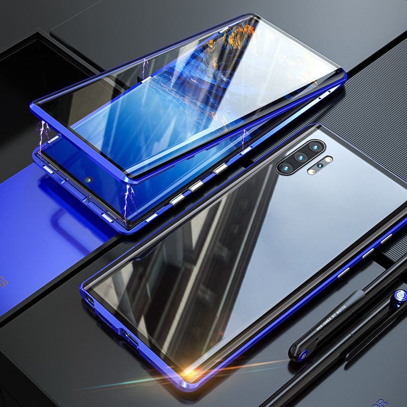 Coque de téléphone magnétique en verre trempé pour Samsung Galaxy avec protection double face et fermeture autobloquante