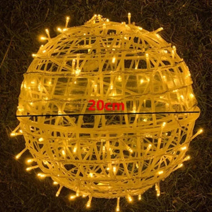 Woven LED Globe Light 8 Inch Waterproof Outdoor Hanging Orb for Trees Patios & Garden Decor | Connectable String Sphere Lights Yard Decorati
