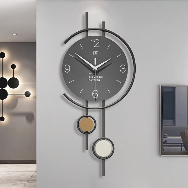 Silent Scandinavian Wall Clock | Modern Design with Large Easy-Read Numbers | Durable Iron Frame for Tranquil Interiors