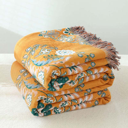 Reversible Cotton Quilt Lightweight Floral Bedspread for All Seasons Queen King Full Size Breathable Coverlet