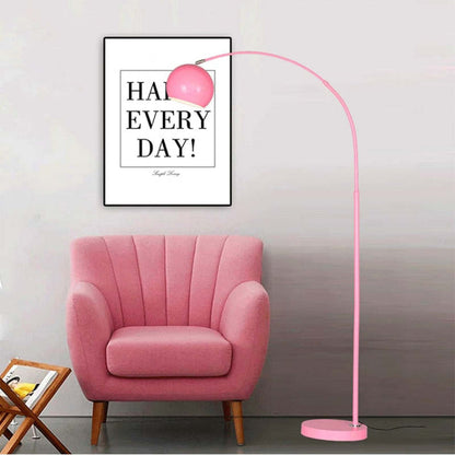 Arched Metal Floor Lamp with Globe Shade for Reading & Living Rooms – Yellow – 70 in Tall – E27 Socket with Foot Switch