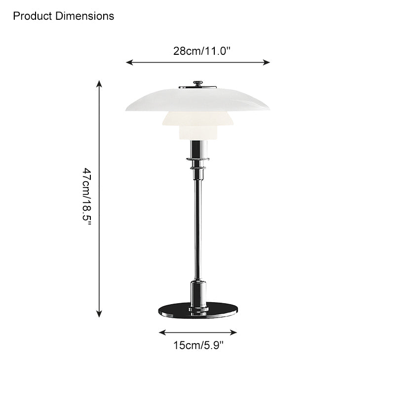 Glass Desk Lamp with Adjustable Light Temperature 19 inches Tall for Home Office Bedside Reading Study Room Work Surface Illumination Nights