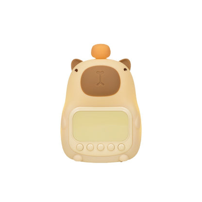 Capybara Night Light Alarm Clock for Kids & Adults | Touch Control Bedside Lamp with Rechargeable Battery & Adjustable Brightness